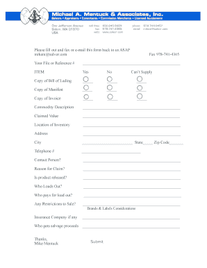 Insurance Claim Form
