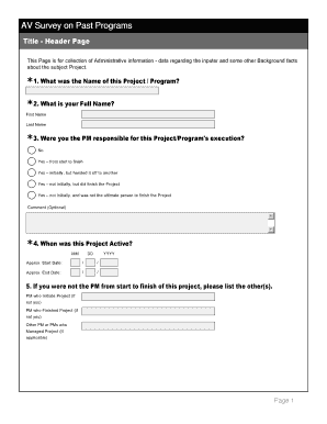 AV Survey on Past Programs