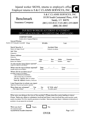 Injured Worker Accident Statement