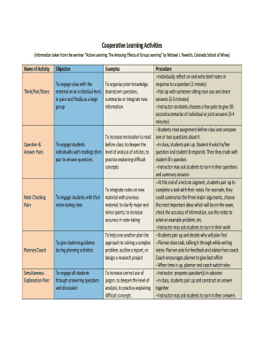 Cooperative Learning Activities Guide