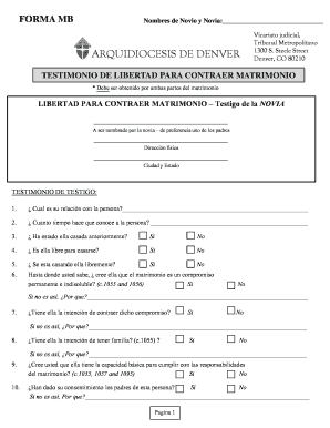 Testimonio de Libertad para Contraer Matrimonio