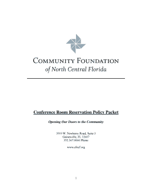 Fillable Online Conference Room Reservation Policy Packet Fax Email