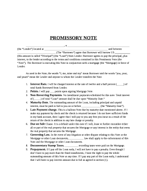 Promissory Note with Mortgage Agreement