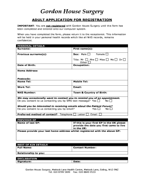 Adult Application for Registration