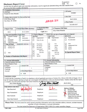 North Carolina Disclosure Report