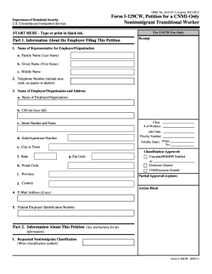 Form I-129CW Petition for CNMI-Only Nonimmigrant Transitional Worker