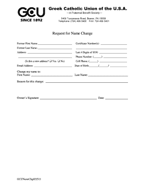 Name Change Request Form