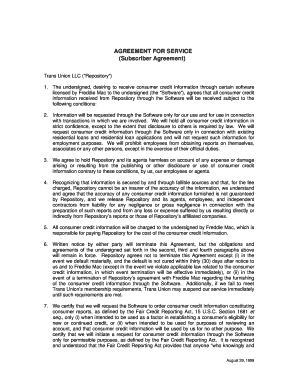 Trans Union LLC Service Agreement