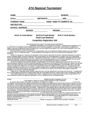 ATA Regional Tournament Waiver