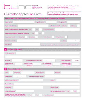 UK Tenant Guarantor Application Form