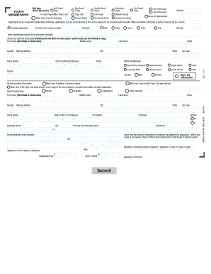 Boy Scouts of America Youth Membership Application