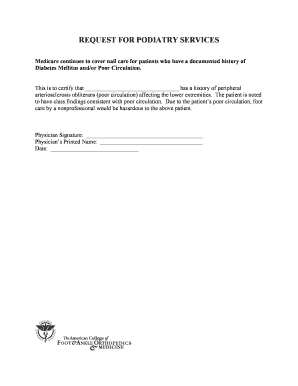 Request for Podiatry Services