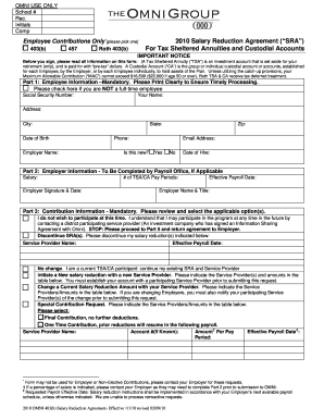 2010 OMNI 403(b) Salary Reduction Agreement
