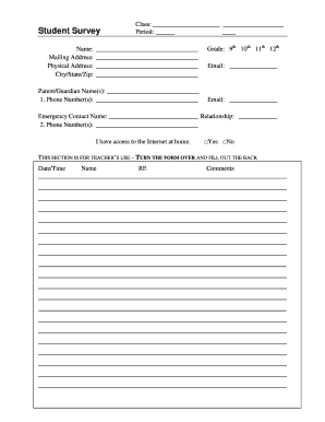 Student Survey Form