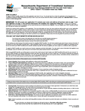 Massachusetts SNAP Benefits Application