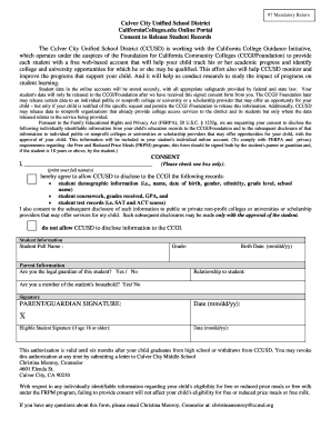 Consent to Release Student Records