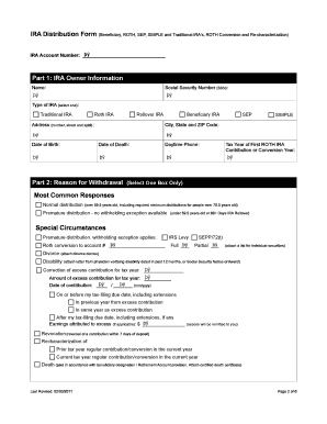 IRA Distribution Form