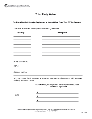 Third Party Waiver for Securities