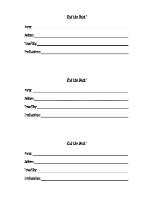 Debt Relief Form