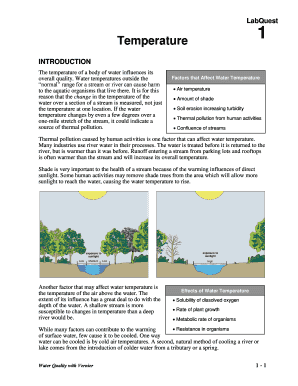 Water Temperature Measurement Form
