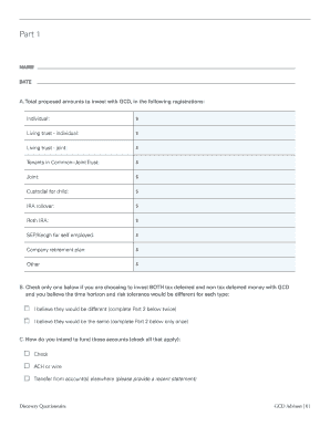 Investment Discovery Questionnaire