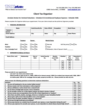 Client Tax Organizer