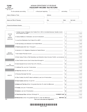 Indiana Fiduciary Income Tax Return