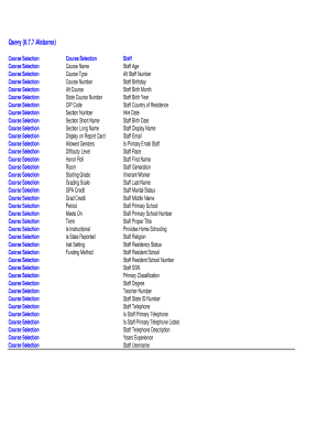 Course Selection Form