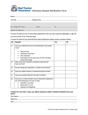 Infectious Disease Notification Form