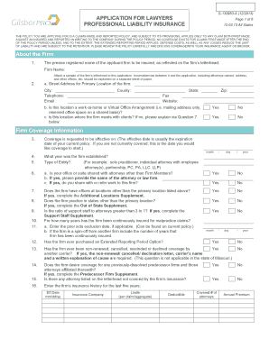 Lawyer Professional Liability Insurance Application