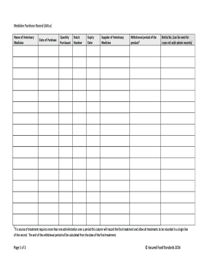 Veterinary Medicine Record Forms
