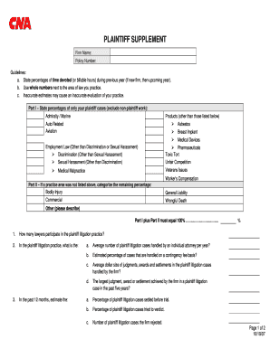 Plaintiff Litigation Practice Evaluation Form