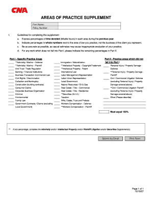 Areas of Practice Supplement
