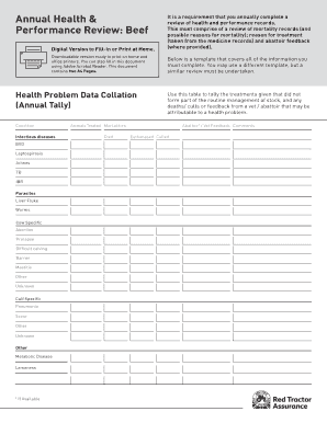 Annual Health and Performance Review Form