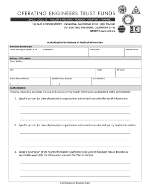 Authorization for Release of Medical Information