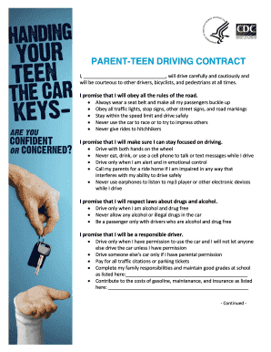 Parent-Teen Driving Contract