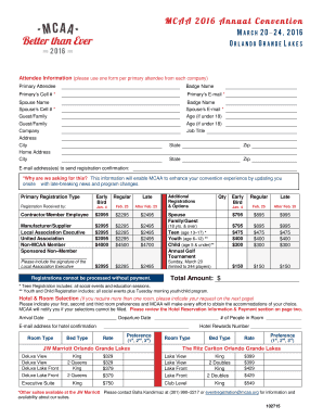 MCAA Convention Registration Form