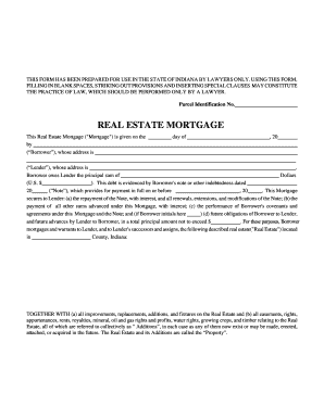 Indiana Real Estate Mortgage Agreement
