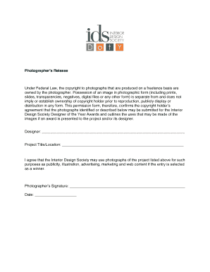 Photographer's Release Form