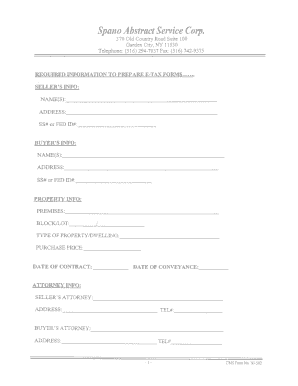 New Jersey Property Transfer Tax Form