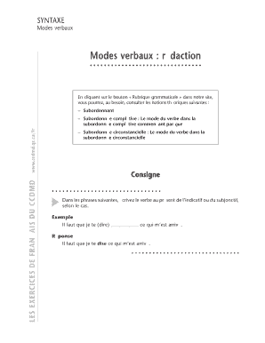 Exercices de modes verbaux