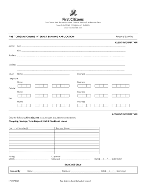 First Citizens Online Internet Banking Application