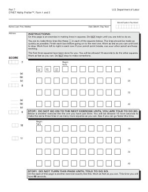 O*NET Ability Profiler Form
