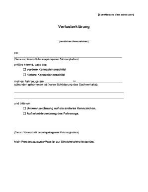 Verlusterklärung