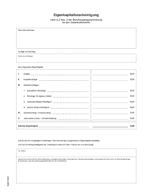 Eigenkapitalbescheinigung