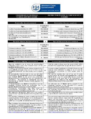 South Africa Special Vehicle Licence Application
