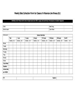 Weekly Data Collection Form for Influenza-Like Illness