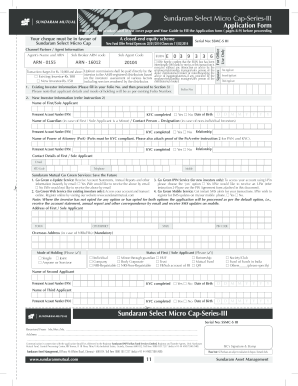 Sundaram Select Micro Cap-Series-III Application Form