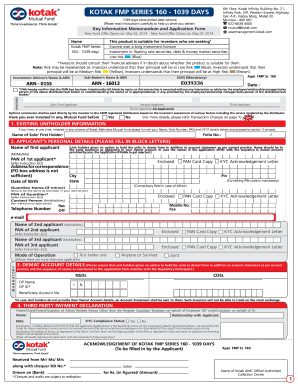 Kotak FMP Series 160 - 1039 Days Application Form