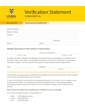 Student Disability Information Release Form